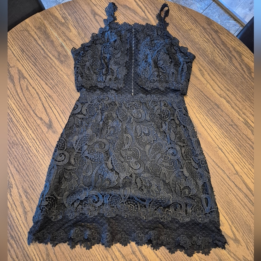 Luxxel Black Halter Sheath Cocktail Dress